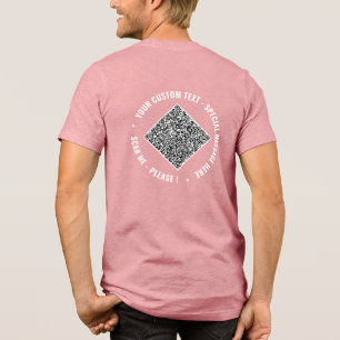Gepersonaliseerde QR-code en aangepaste tekst Uw G Tri-Blend Shirt