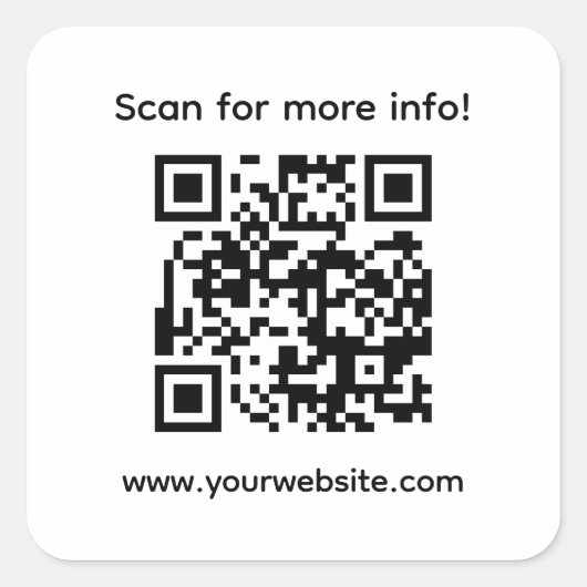 Gepersonaliseerde QR-code en aangepaste tekst Vierkante Sticker (Voorkant)