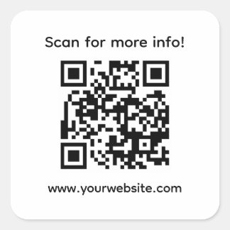 Gepersonaliseerde QR-code en aangepaste tekst Vierkante Sticker
