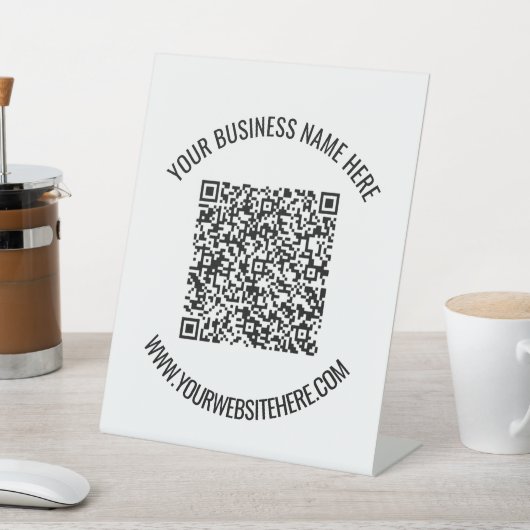 Gepersonaliseerde QR-code en aangepaste tekst voet Reclamebord Met Voetstuk (Insitu)