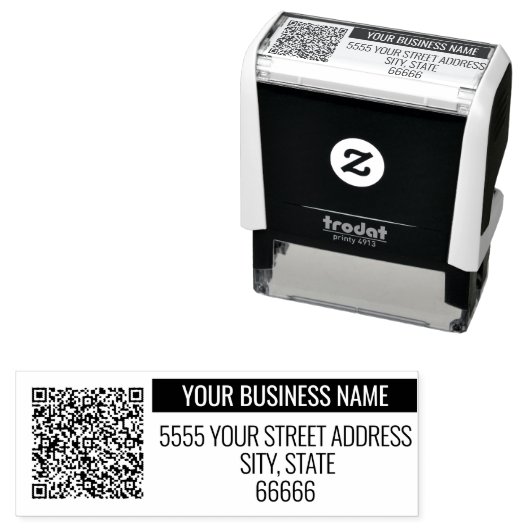 Gepersonaliseerde QR-code en adres Zelfinkkend ste Zelfinktende Stempel (In situ)