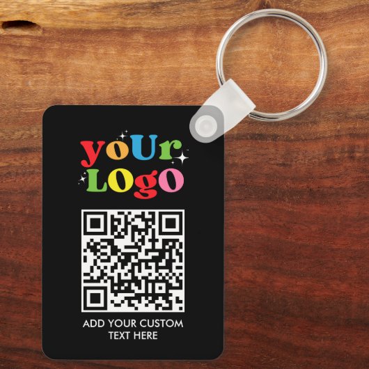 Gepersonaliseerde QR-code en logo Sleutelhanger (Achterkant)