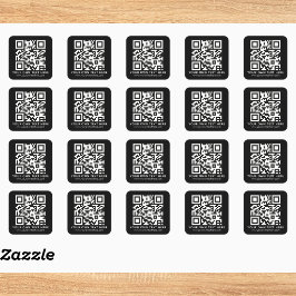 Gepersonaliseerde QR-code en tekst Vierkante Sticker