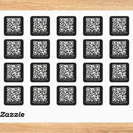 Gepersonaliseerde QR-code en tekst Vierkante Sticker