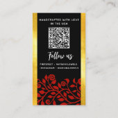 Gepersonaliseerde QR Code Gothic Earning Display K Visitekaartje (Achterkant)