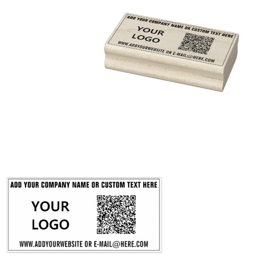 Gepersonaliseerde QR Code Info Logo Tekst Rubber S Rubberstempel (Gestempeld)