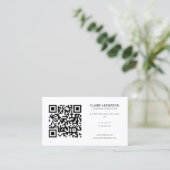 Gepersonaliseerde QR Code Moderne Witte Aangepaste Visitekaartje (Staand voorkant)