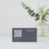 Gepersonaliseerde QR Code Moderne Witte Aangepaste Visitekaartje (Staand voorkant)