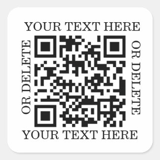 Gepersonaliseerde QR-code om te scannen Vierkante Sticker