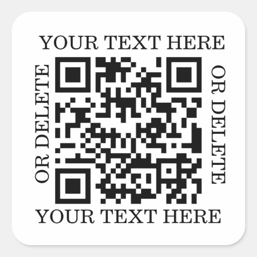 Gepersonaliseerde QR-code om te scannen Vierkante Sticker (Voorkant)