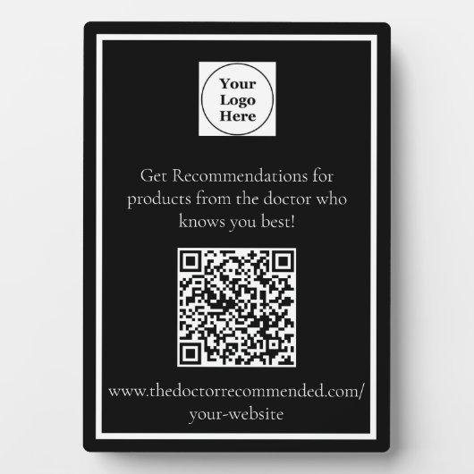 Gepersonaliseerde QR Code Plaque met Ezel Fotoplaat (voorkant)