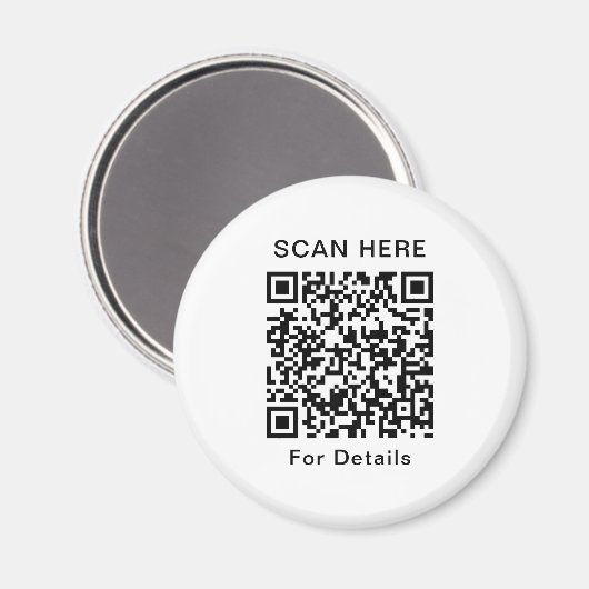Gepersonaliseerde QR-code ronde magneet – opvallen (Voorkant / Achterkant)
