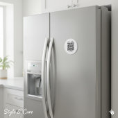 Gepersonaliseerde QR-code ronde magneet – opvallen