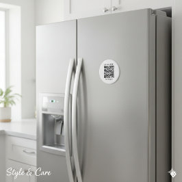 Gepersonaliseerde QR-code ronde magneet – opvallen