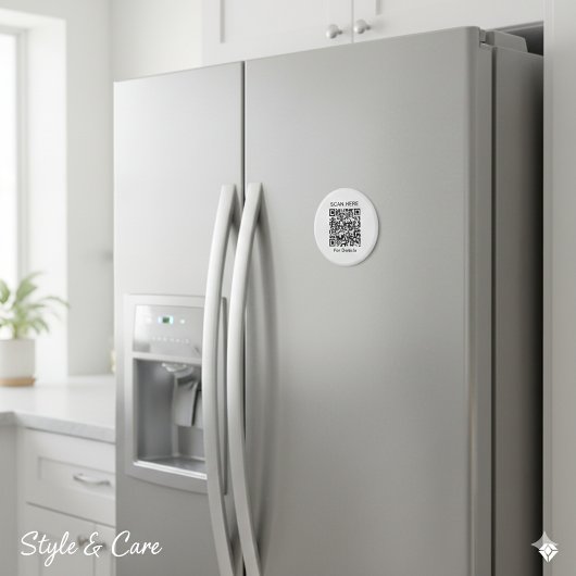 Gepersonaliseerde QR-code ronde magneet – opvallen