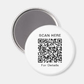 Gepersonaliseerde QR-code ronde magneet – valt op (Voorkant / Achterkant)