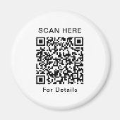 Gepersonaliseerde QR-code ronde magneet – valt op (Voorkant)