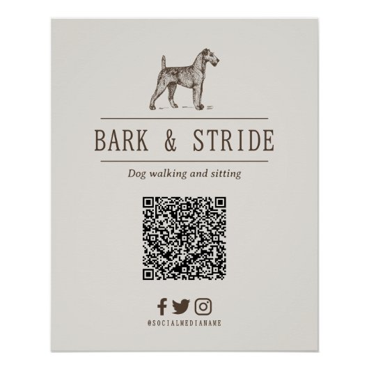 Gepersonaliseerde QR-code scan om bedrijf te volge Perfect Poster (Voorkant)