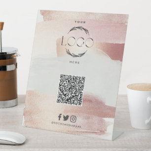 Gepersonaliseerde QR-code scan om bedrijf te volge Reclamebord Met Voetstuk