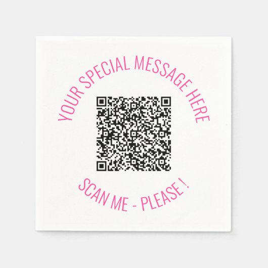 Gepersonaliseerde QR Code servetten met aangepaste (Voorkant)