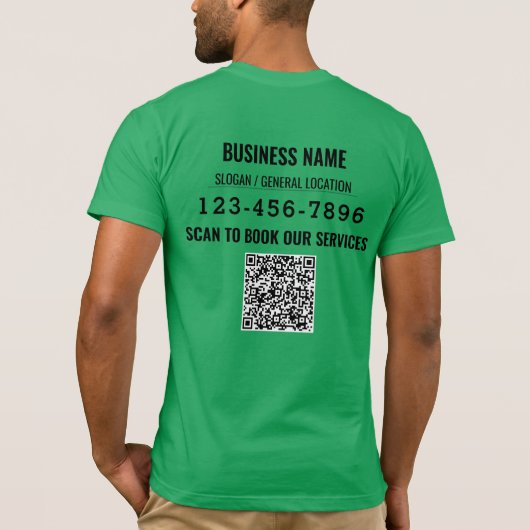 Gepersonaliseerde QR-code Social Media Business Ev T-shirt (Achterkant)
