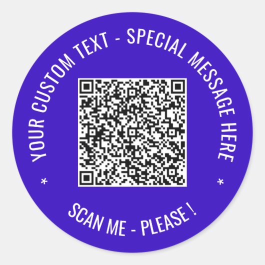 Gepersonaliseerde QR Code Sticker Aangepaste tekst (Voorkant)