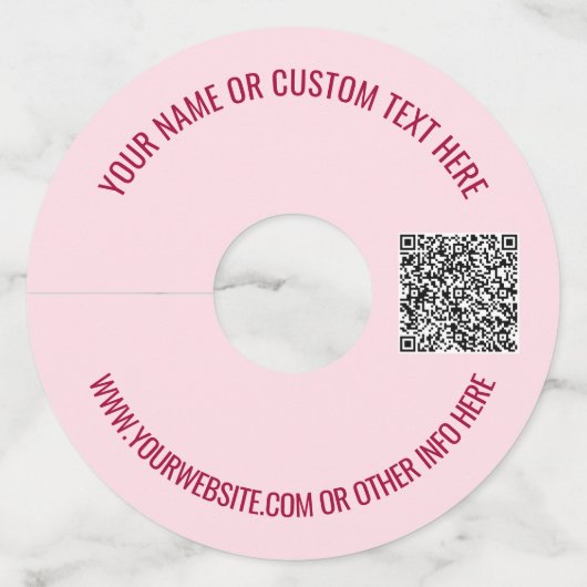 Gepersonaliseerde QR Code Tekst Wijnglas Label Sja (Voorkant)