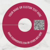 Gepersonaliseerde QR Code Tekst Wijnglas Label Sja (Achterkant)