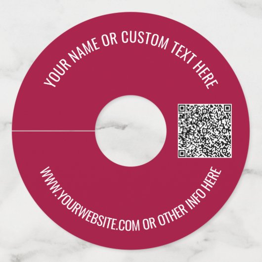 Gepersonaliseerde QR Code Tekst Wijnglas Label Sja (Achterkant)