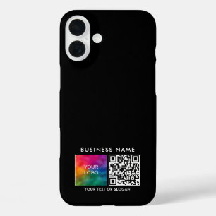 Gepersonaliseerde QR Code Upload Eigen Bedrijf Log iPhone 16 Plus Hoesje