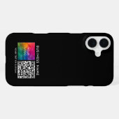 Gepersonaliseerde QR-code upload eigen bedrijfslog iPhone Hoesje (Achterkant horizontaal)