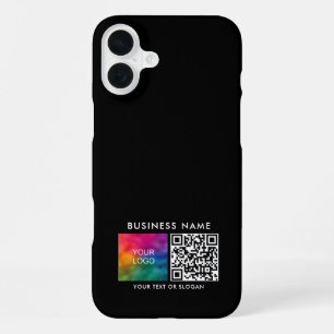 Gepersonaliseerde QR-code upload eigen bedrijfslog iPhone 16 Plus Hoesje