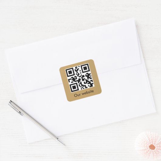 Gepersonaliseerde QR-code Vierkante Sticker (Envelop)