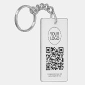 Gepersonaliseerde QR Code Visitekaartje Uw Logo wi Sleutelhanger (Voorkant Links)