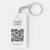 Gepersonaliseerde QR Code Visitekaartje Uw Logo wi Sleutelhanger (achterkant)