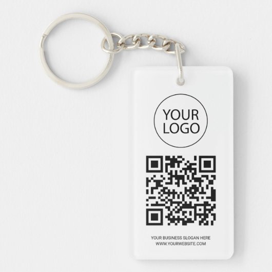 Gepersonaliseerde QR Code Visitekaartje Uw Logo wi Sleutelhanger (Voorkant)