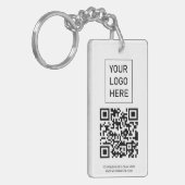 Gepersonaliseerde QR Code Visitekaartje Uw Logo wi Sleutelhanger (Voorkant Links)