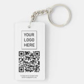 Gepersonaliseerde QR Code Visitekaartje Uw Logo wi Sleutelhanger (achterkant)