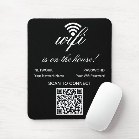 Gepersonaliseerde QR-code Wifi Internet Scan om te Muismat (Met muis)