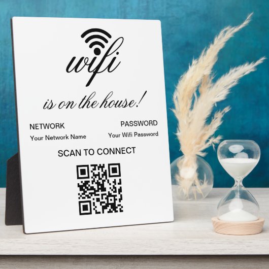 Gepersonaliseerde QR-code WiFi Internet Scan om ve Fotoplaat (Zijkant)