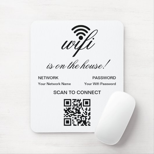 Gepersonaliseerde QR-code WiFi Internet Scan om ve Muismat (Met muis)