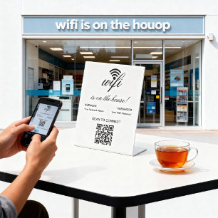 Gepersonaliseerde QR-code WiFi Internet Scan om ve Reclamebord Met Voetstuk