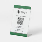 Gepersonaliseerde QR Code Wifi Netwerk en Wachtwoo Reclamebord Met Voetstuk (Voorkant)