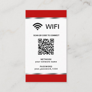 Gepersonaliseerde QR-code Wifi-netwerk en wachtwoo Visitekaartje