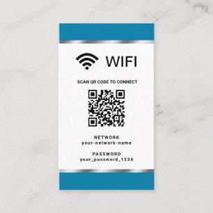 Gepersonaliseerde QR-code Wifi-netwerk en wachtwoo Visitekaartje
