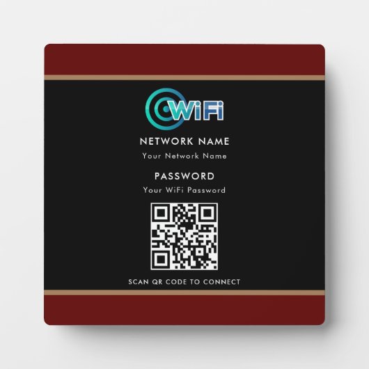 Gepersonaliseerde QR-code WiFi-netwerkwachtwoord z Fotoplaat (Voorkant)
