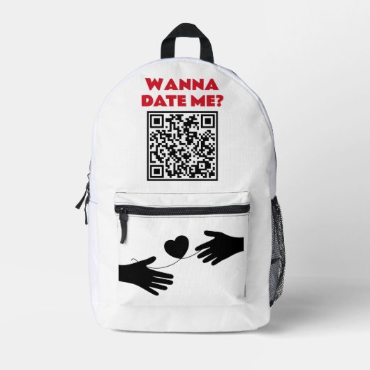 Gepersonaliseerde QR-code – Wil je met me daten/tr Bedrukte Rugzak (Voorkant)