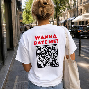 Gepersonaliseerde QR-code – Wil je met me daten/tr T-shirt
