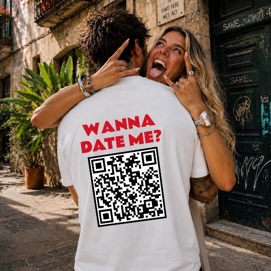 Gepersonaliseerde QR-code – Wil je met me daten/tr T-shirt