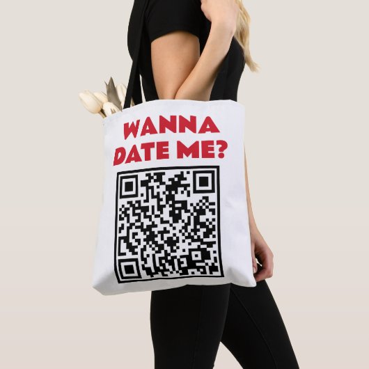 Gepersonaliseerde QR-code – Wil je met me daten/tr Tote Bag (Dichtbij)